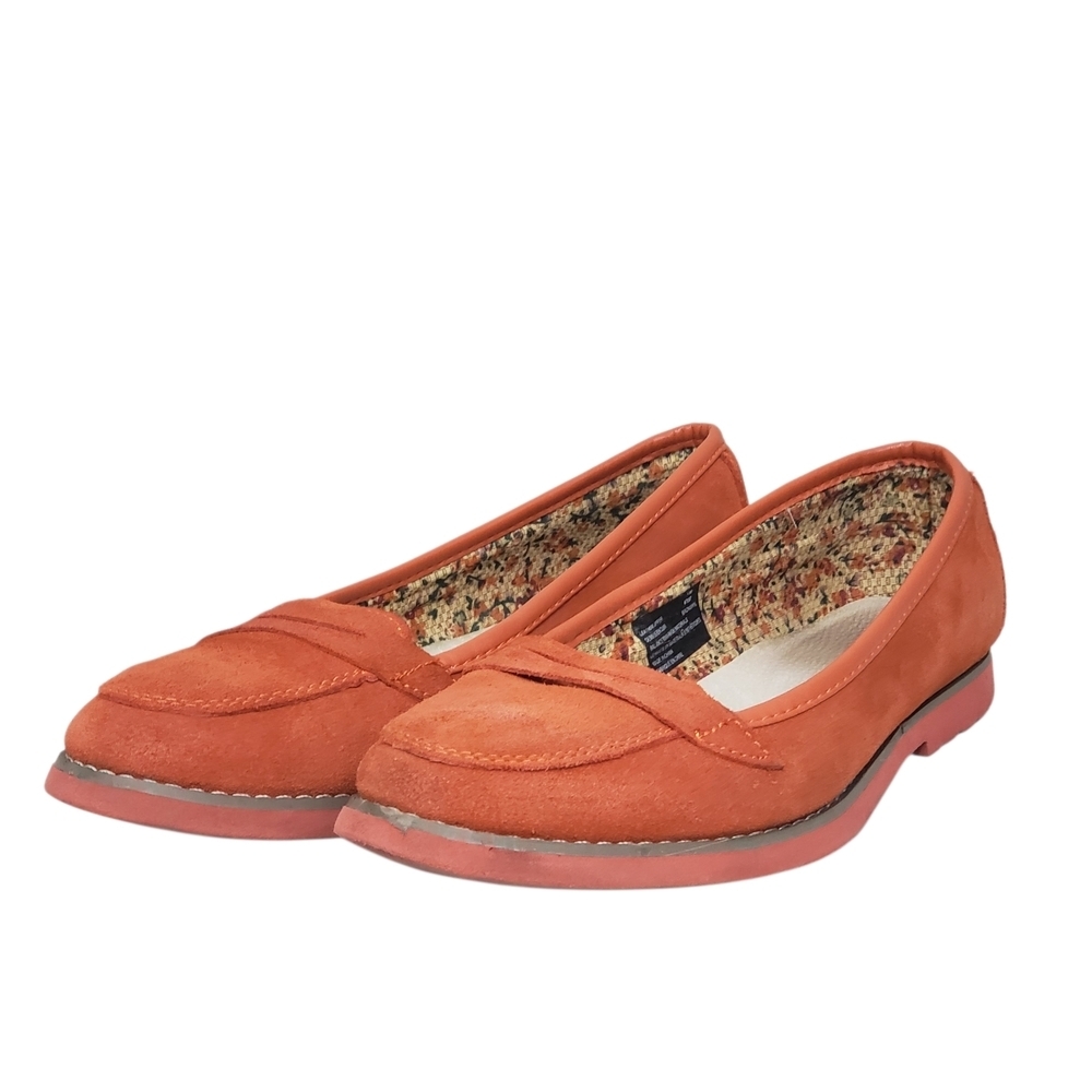 Nevada Women's Orange Suede Penny Loafers Slip-On Flats Size 9